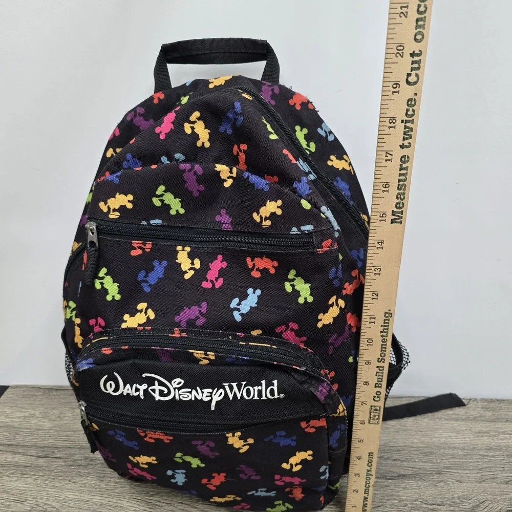 Walt Disney World Park‎ Exclusive MICKEY MOUSE Colorful Book Bag Backpack Black